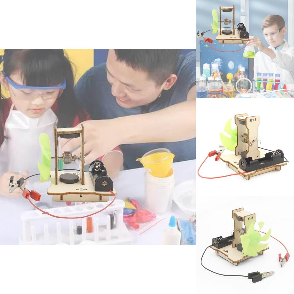 Pädagogischer DIY-Elektromotor-Bausatz aus Holz für MINT-Experimente von Grund- und Mittelschülern