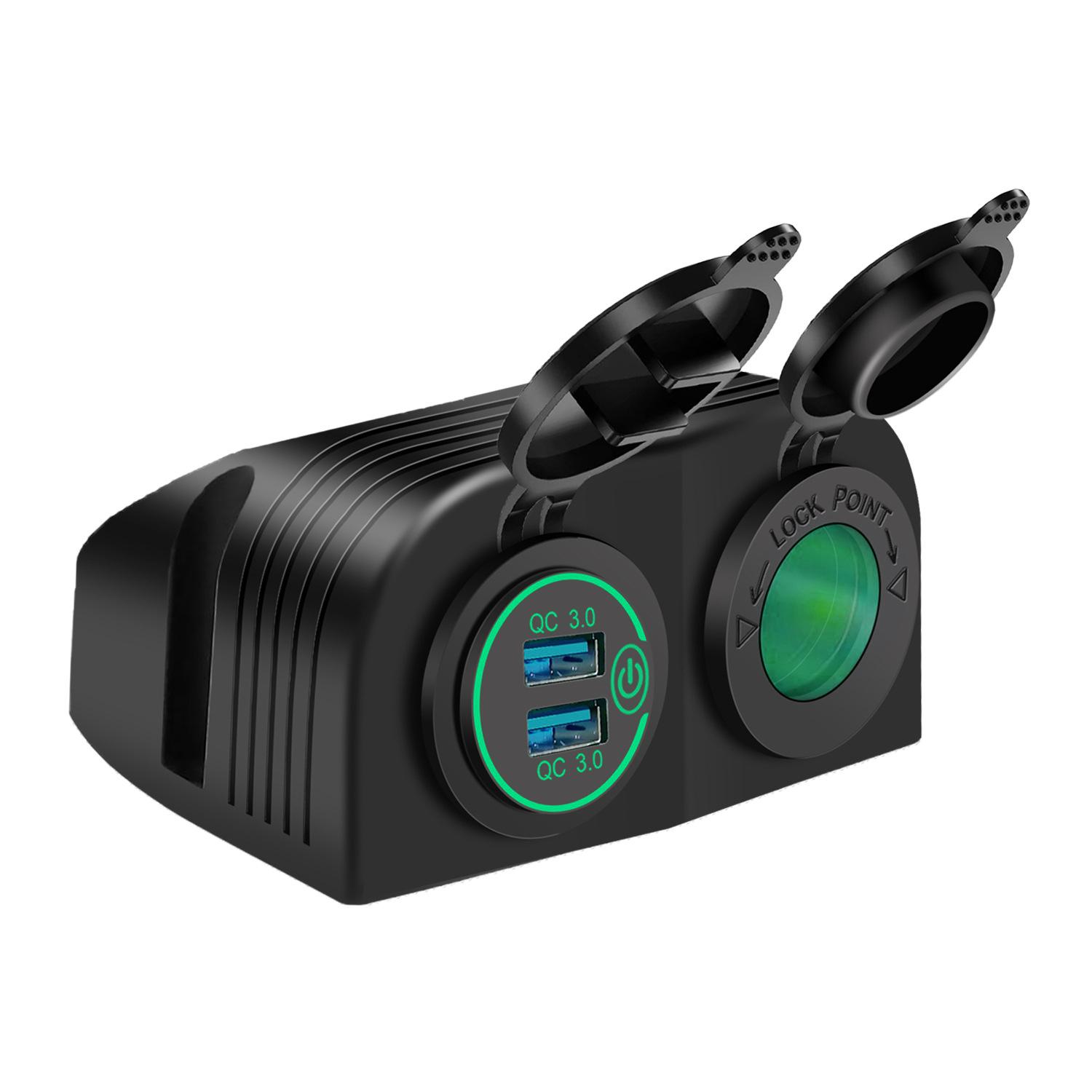 

Тип палатки, два отверстия, быстрая зарядка 3,0, двойной USB, автомобильное зарядное устройство, 12 В/24 В, розетка для автомобиля, мотоцикла, лодки, морского квадроцикла, автофургона зелёный