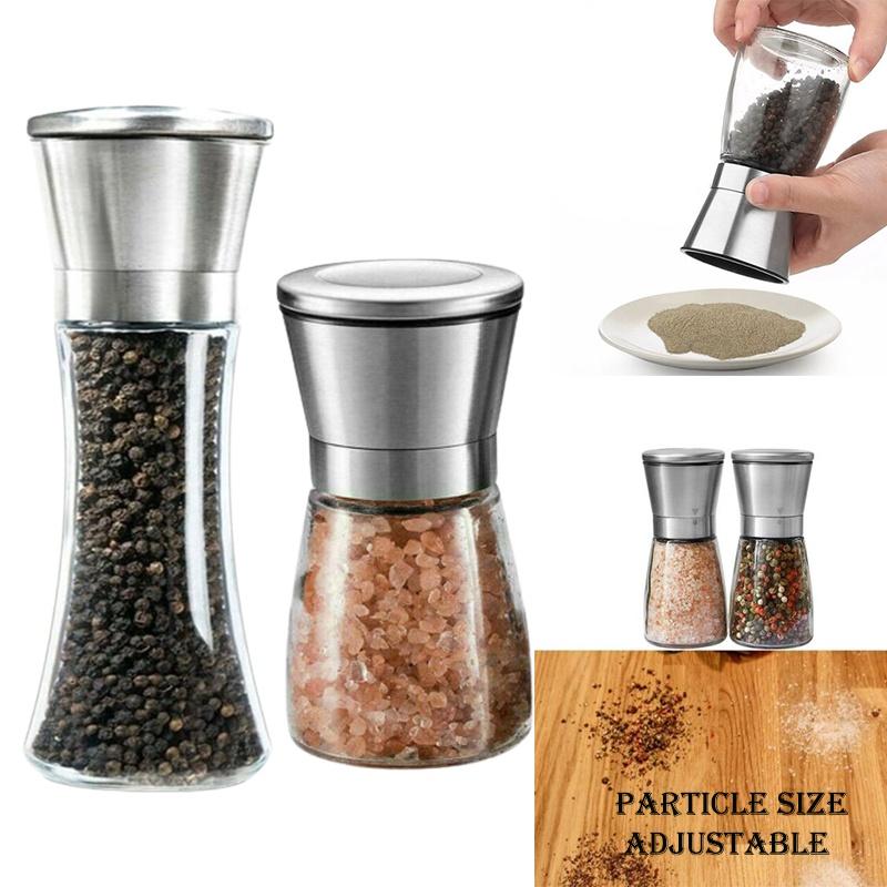 Premium Salt- och Pepparkvarnset 304 Rostfritt Stål Glas