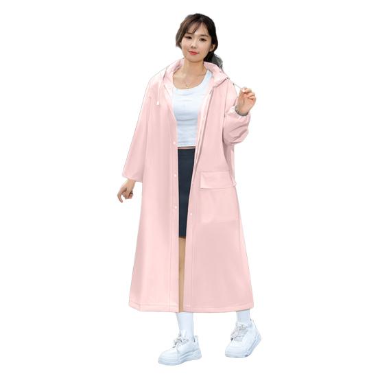 Yousheng Hooded Raincoat Waterproof EVA Button Zipper Closure Reusable Adults Ultralight Rainproof Thick Portable Outdoor Travel Rain Jacket Poncho