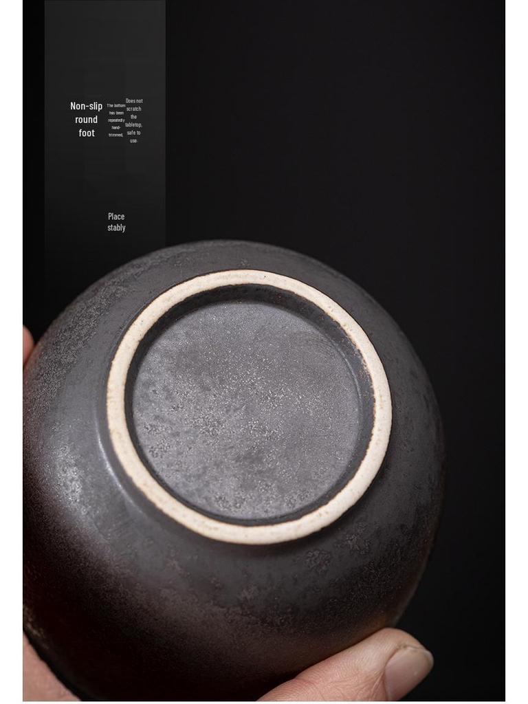 Unsealed Gilded Iron Glaze Ceramic Tea Can - Small Storage for Pu'er & White Tea