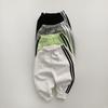 Korean Children's Side Stripe Cotton Sweatshirt & Pants Set for Boys and Girls - Autumn/Spring Casual Style