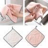 2Pcs Coral Fleece Hand Towel Hanging Kitchen Bathroom Drying Square Washcloth CDN