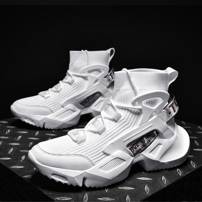 Mode atmungsaktive Mesh-Socken Sneakers Schuhe Trend Student Fitness Schuhe High Top Lace-Up Casual Schuhe