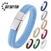 WISH Popular Men's Titanium Steel Leather Fashion Bracelet Accessories