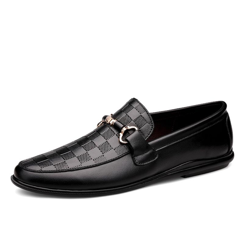 2025 Dress Shoes Men Casual Shoes Summer Genuine Leather Loafers Men Moccasins Slip On Men's Flats Breathable Driving Shoes