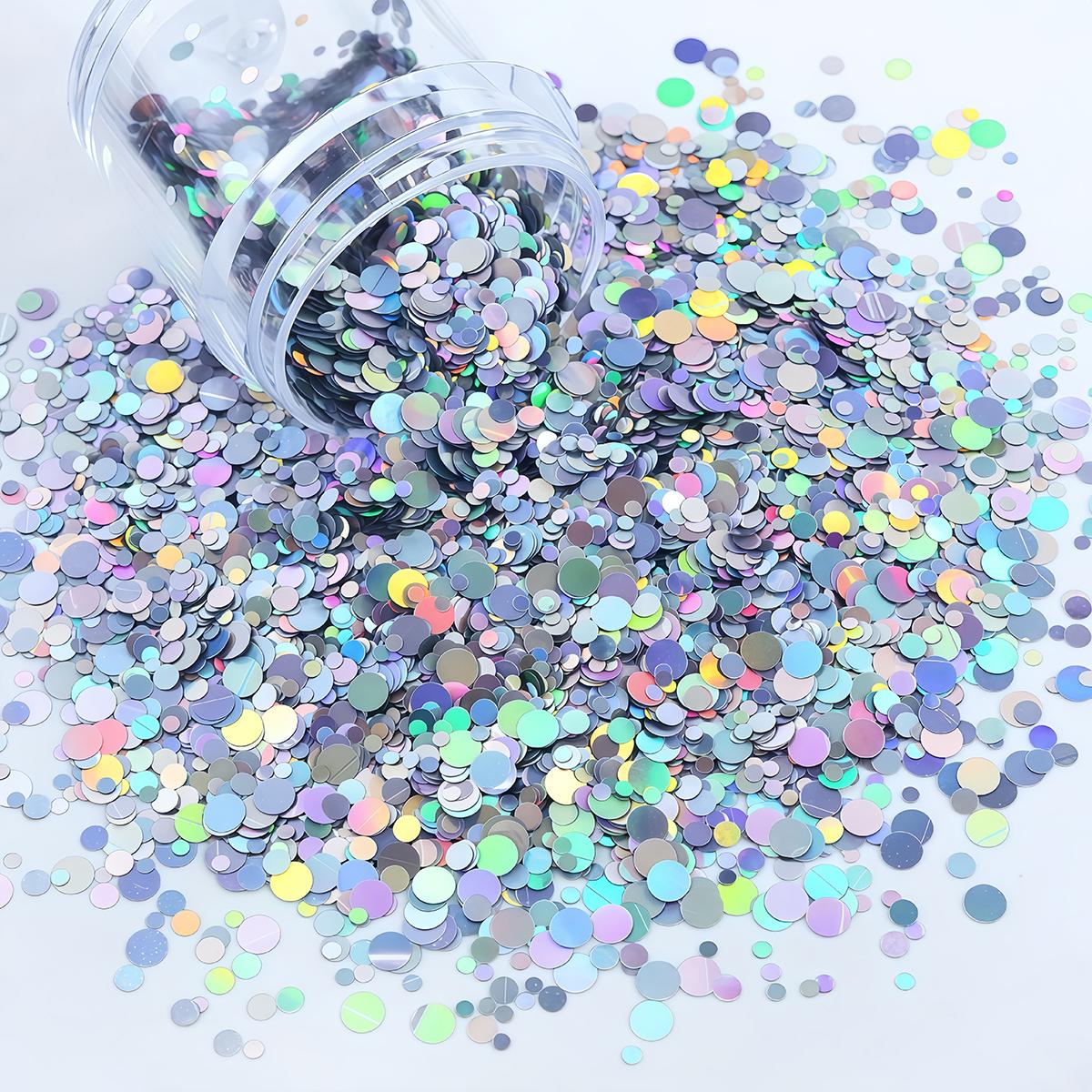 

10ml Nail Art Sequins Holographic Round Shape Glitter Flake Manicure DIY Resin UV Silicone Mold Filler Art Decoration Accessory