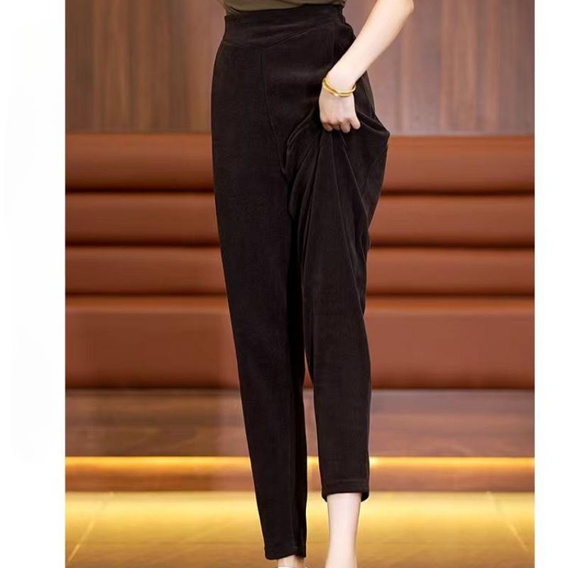 Spring and Autumn Women's High-waisted Feet Pants Pockets Loose Retro Fashion Casual Harem Pants