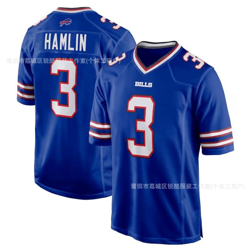 Buffalo Bills NFL Football Jersey Men Women Adult Unisex Pullover Top With Allen 17 Hamlin 3 Number