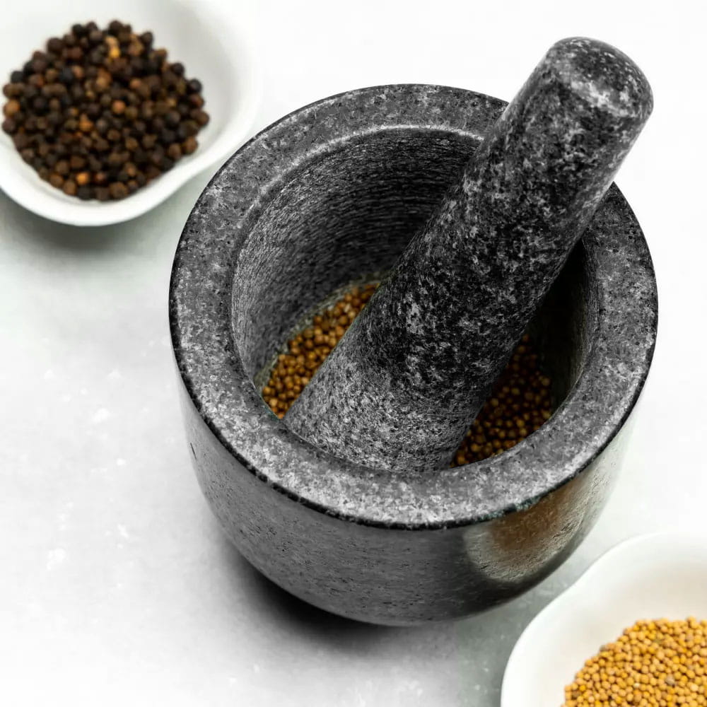 Moździerz z powłoką granitową kamienny 12x12cm KINGHOFF KH-1679