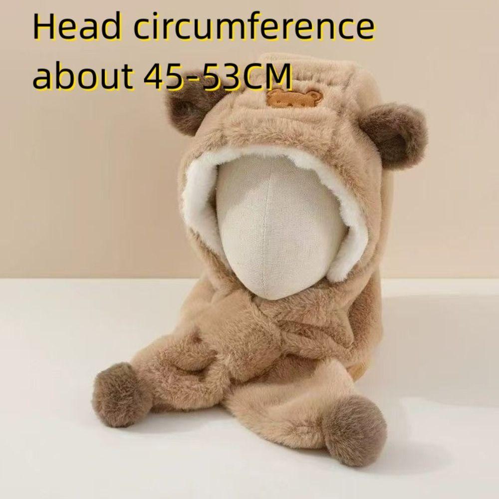 Soft Warm Fluffy Fur Hat Ear Protection Cartoon Beanie Lightweight Windproof Thermal Headgear Winter