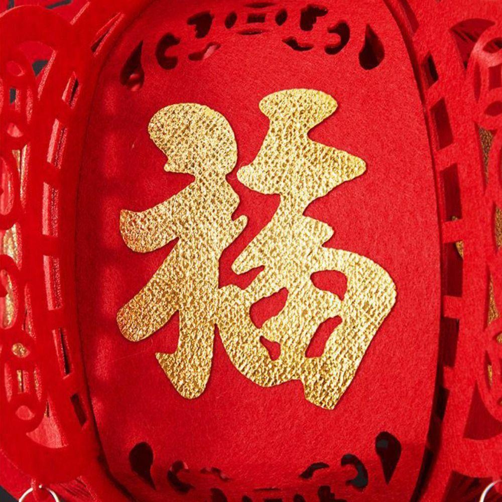 With Tassel Flocking Cloth Red Lanterns Decorative Hanging Spring Festival Lantern  Home