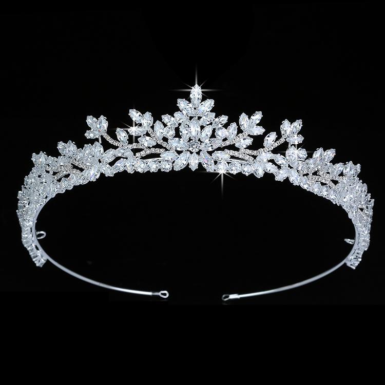 Drop Shipping Squisita Tiara da Matrimonio Carina Zircone Cubico Strass Accessori per Capelli Sposa Corona Donna BC5523 Corona Principessa