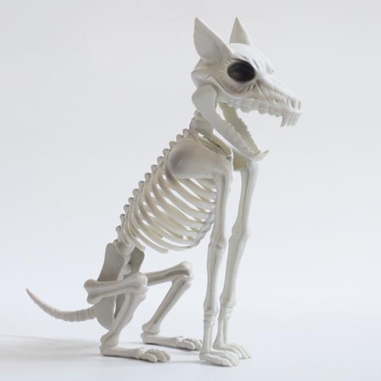 Halloween Skeleton Animal Decoration Creepy Cat/Dog/Bird/Rat/Goat Head Plastic Bones for Courtyard Graveyard Halloween Decor