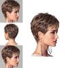 Stylish Ladies Curly Brown And Golden Short Wavy Wig With Natural Bangs For Fashion
