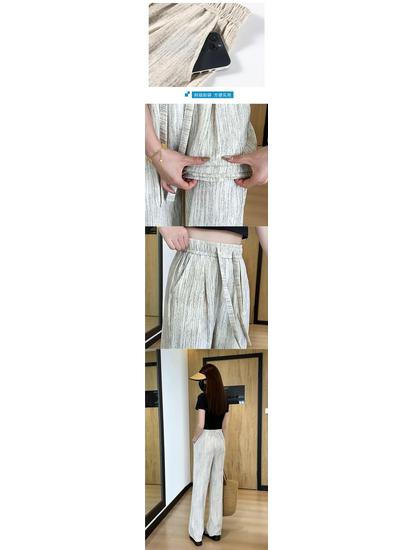 Women's Tie-Dye Ice Silk Wide-Leg Pants: High-Waisted, Drawstring, Casual Floor-Length for Spring/Summer.