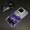 Silver Shell Purple Cross Supercar Case for Apple 17/16/15 Pro & 14 Pro Max/13/12/11/X