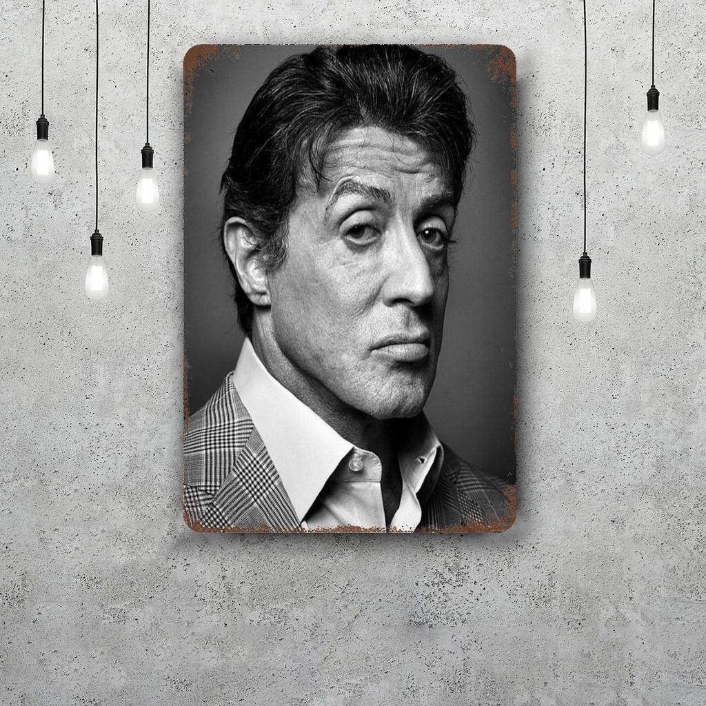 sylvester stallone Decor Poster Vintage Tin Sign Metal Sign Decorative Plaque for Pub Bar Man Cave Club Wall Decoration