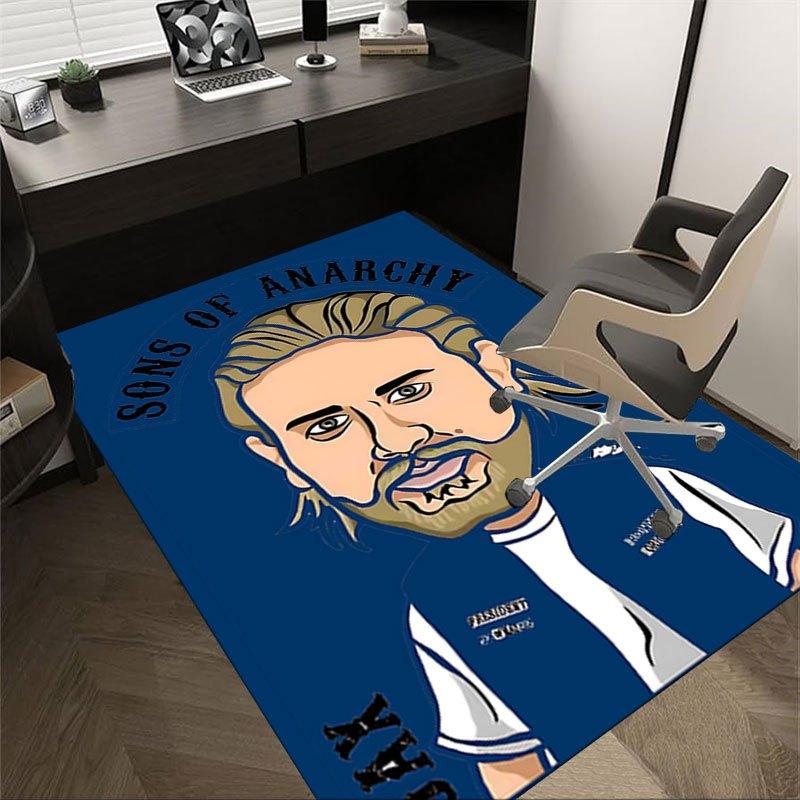 

1pc Sons of Anarchy themed Office Carpet Chair Mats - durable polyester rug for home theater, office, dorm room decor - tA19 60cm by 90cm