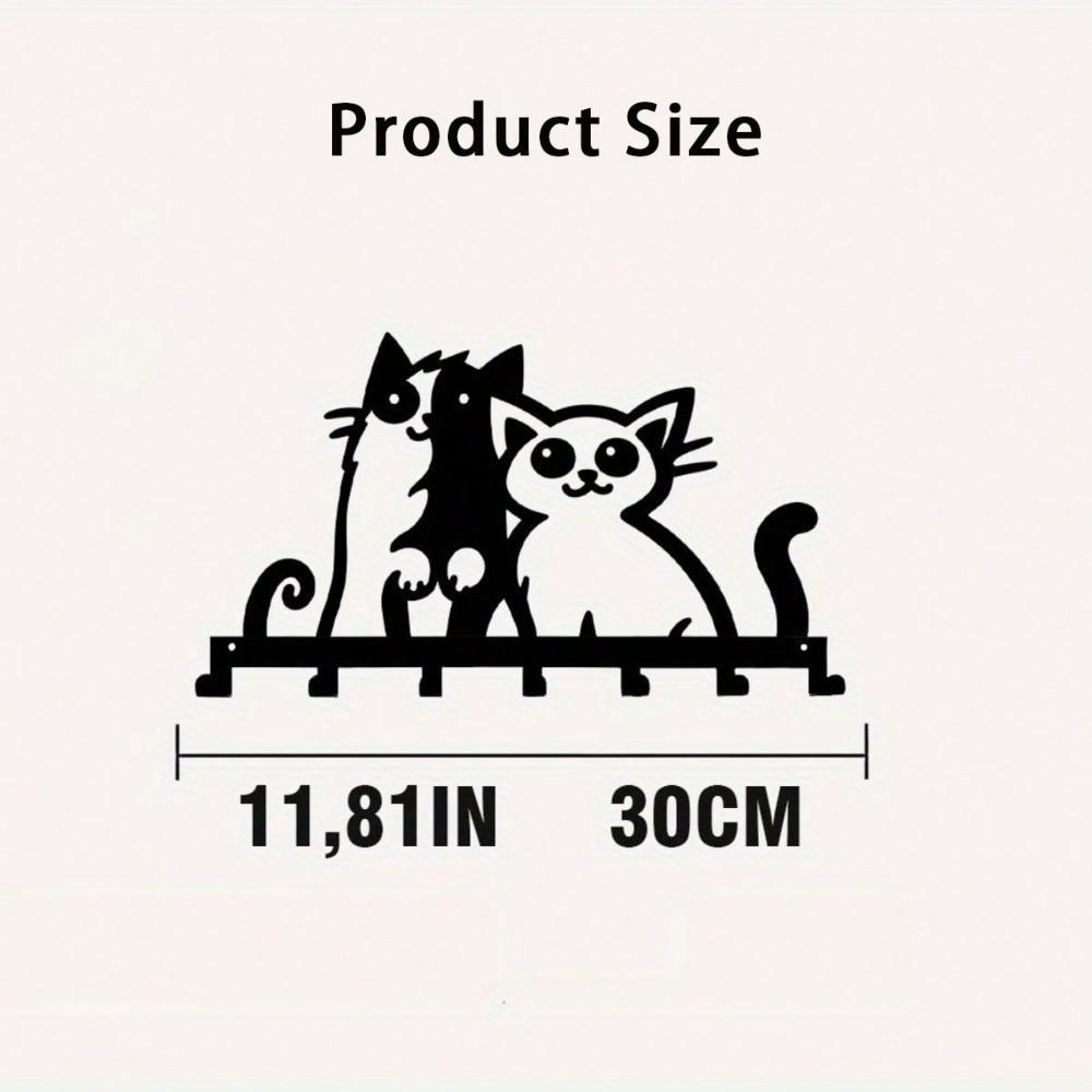 Metal Key Holder Wall Mount 7 Hook Rustproof for Keys Towels Coats Kitchen Bathroom Entryway Durable Pet Friendly Home Decor