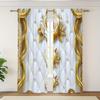 European Style Gold White Curtains All Season Decor Bedroom Living Room Curtain Set Of 2 Elegant Made Polyester Washable Area Ready