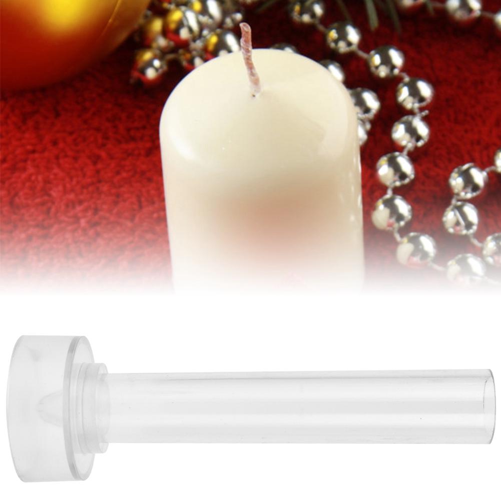 

Прозрачная пластиковая форма для свечей церковный наконечник форма для изготовления свечей с металлической крышкой(2,5x15см)