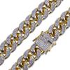 14mm 3D Zircon Hip-Hop Cuban Chain & Water Wave Bracelet for Men