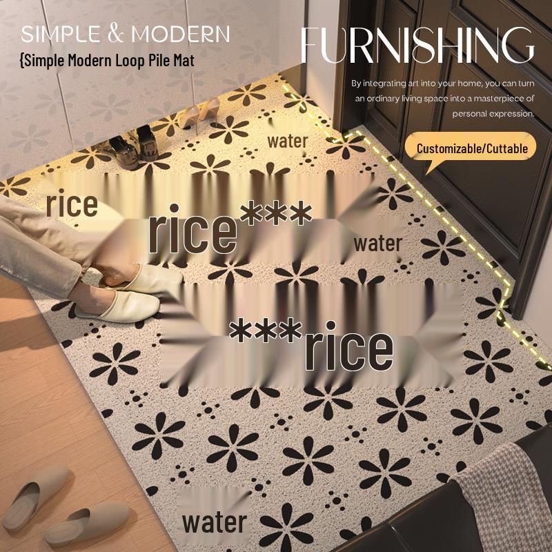 Geometric Entry Door Mat Silk Coil, Non-Slip, Wear-Resistant, Easy To Clean & Cut To Size