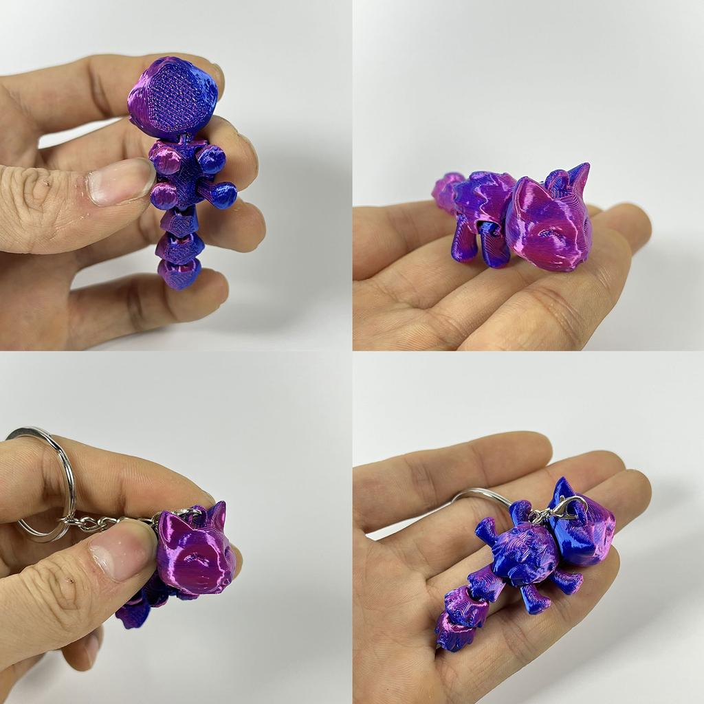 Unique 3D Printed Cat Pendant Keyring Durable 3D Printed Cat Keyring Lightweight Key Ornament With Exceptional Detail