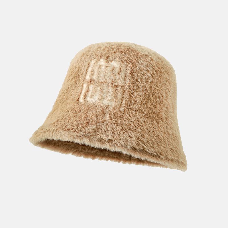 

Шапка женская легкая роскошная искусственная кроличья шерсть панама зимняя теплая утолщенная шапка-ракушка