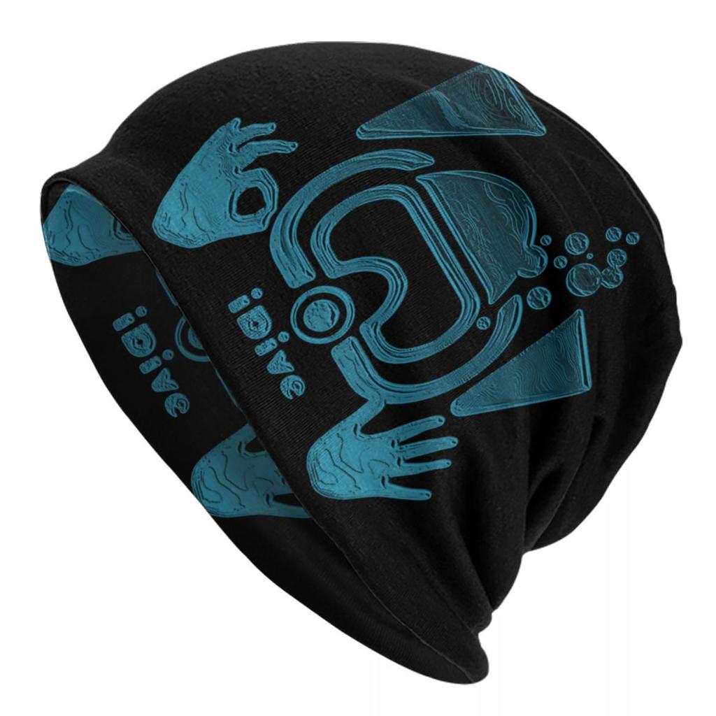 Custom Scuba Diving Skullies Beanies Caps Cool Winter Warm Unisex Women Knit Hat Adult Unisex Dive Diver Quote Bonnet Hats