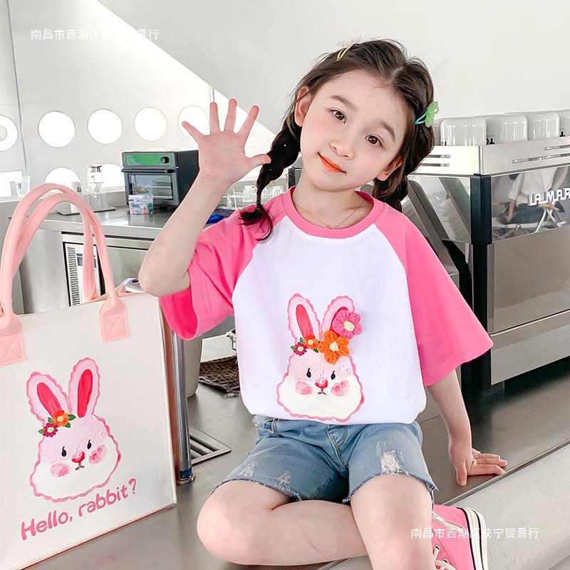 

Футболка с короткими рукавами для девочек, летняя новая модная детская одежда