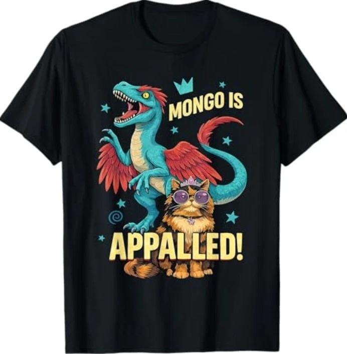 Ретро Монго в Ужасе Принцесса Кошка Едет на Динозавре Женская Футболка 3XL