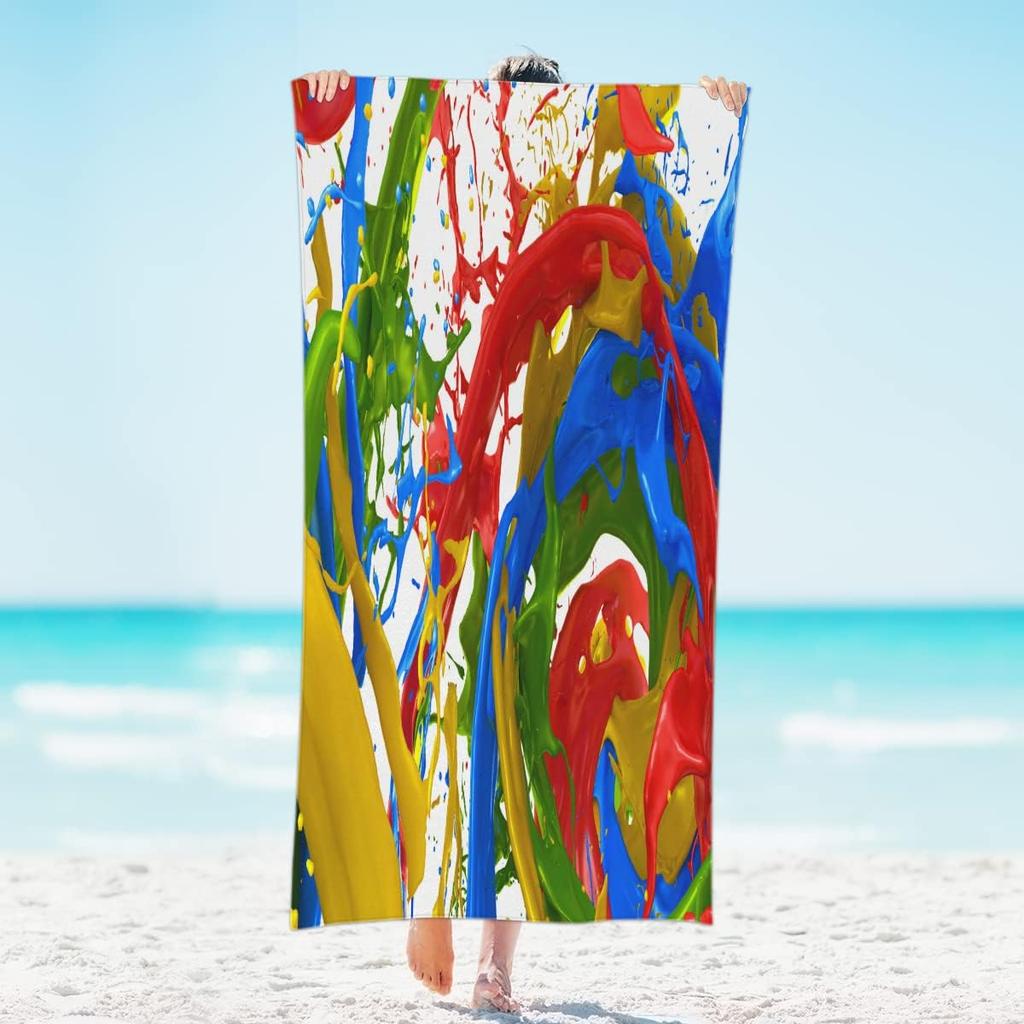 Abstract Art Graffiti Animal Print Oversized  Microfibre Beach Towel,Extra Large Towel Light Travel Towel for Adults Beach Gifts