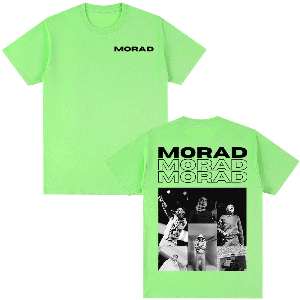 Rapper Morad MDLR Album Merch Tričko Pánské Dámské Oblečení Ležérní Bavlněné Tričko Módní Hip Hop Trička s Krátkým Rukávem Streetwear