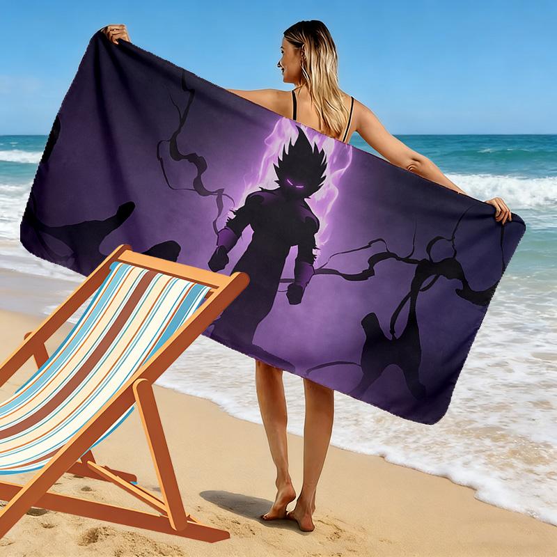 Dragon Ball Aufdruck Strandtuch, Großes Weiches Schnelltrocknendes Handtuch für Strand Camping Schwimmen