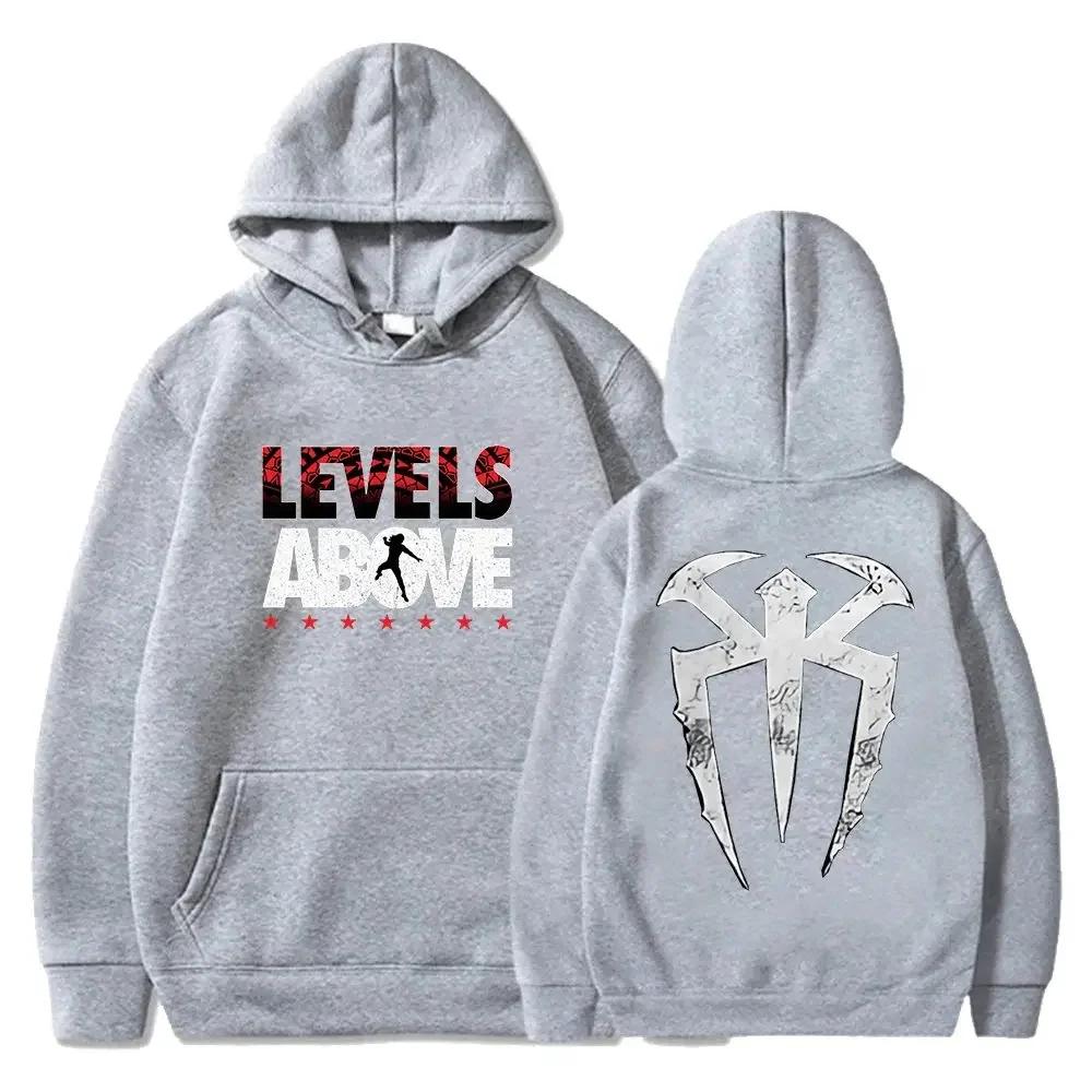 Long Sleeve Hoodies Roman Reigns Levels Up Street Style Hoodies for Women and Men Fashion Clothing