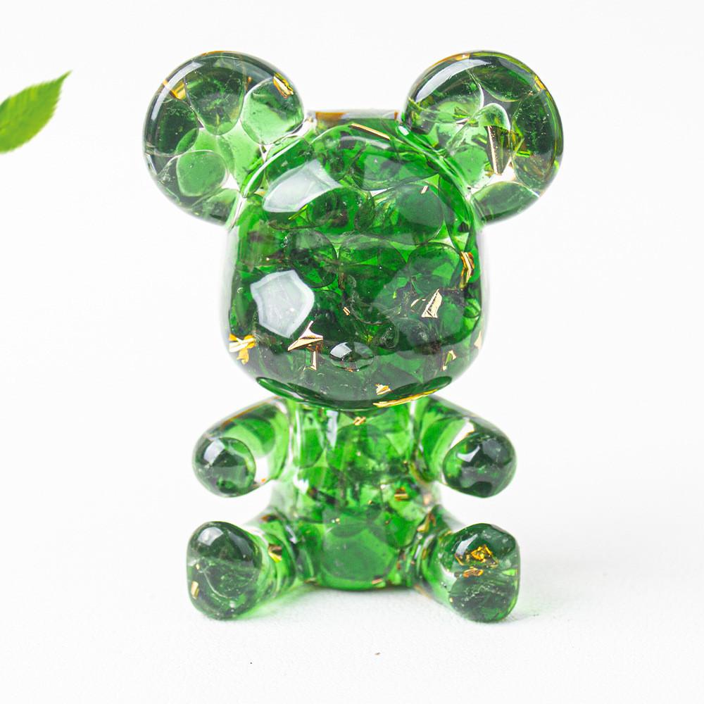 Crystal Resin Bear Car Air Vent Decor With Water Crystal And Crown For Gift Giving