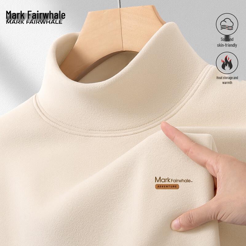 Mark Hua Fei Men s De Rong Fleece Mock Neck Long-Sleeve T-Shirt M