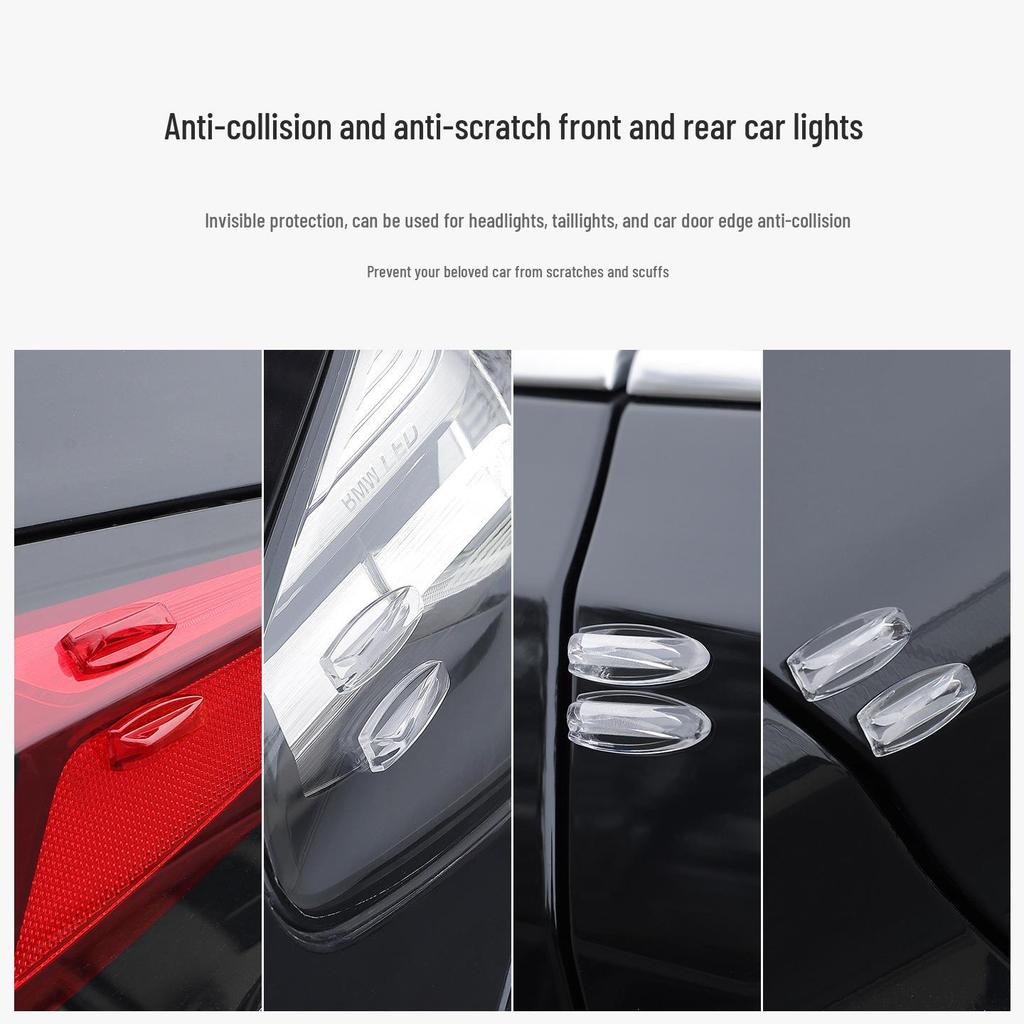 Car Anti-Collision Transparent Sticker: Low Drag Spoiler, Shark Fin, Rearview Mirror, Headlight Decoration, Door Scratch & Bump Protection