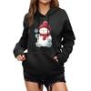Women's Winter Christmas Printed Pullover Hooded Sweatshirt Fleece Long Sleeve Sweatshirt