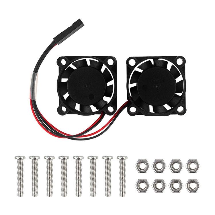 Raspberry Pi 4B 5V Dual Heatsink Fan with Screws & Integrated Wiring Raspberry Pi Dual Fan