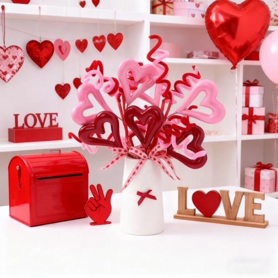 Valentines Day Decorations Red Heart Berries Picks Artificial Valentines Day Floral Cuttings for Home Office Wedding Anniversary Party Decor Romantic