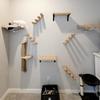 Wandmontiertes Möbelstück Katzen-Aktivitätszentrum Holz-Sisal-Kratzbaum Kletterer & Brücke mit Seiltreppen für Kätzchen und erwachsene Katzen