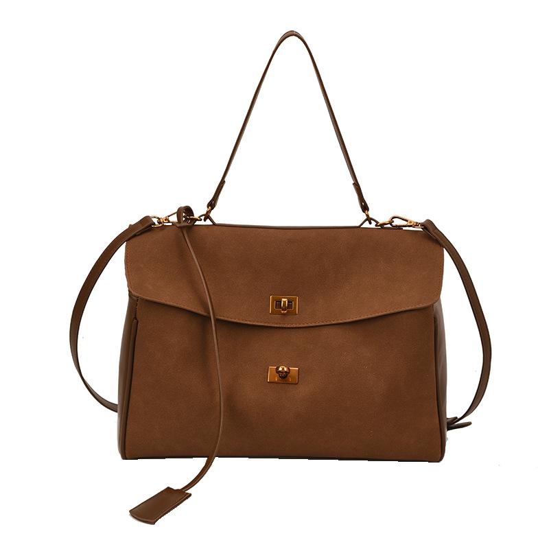 Autumn and winter retro matte bag women's new commuter shoulder messenger bag suede suede portable