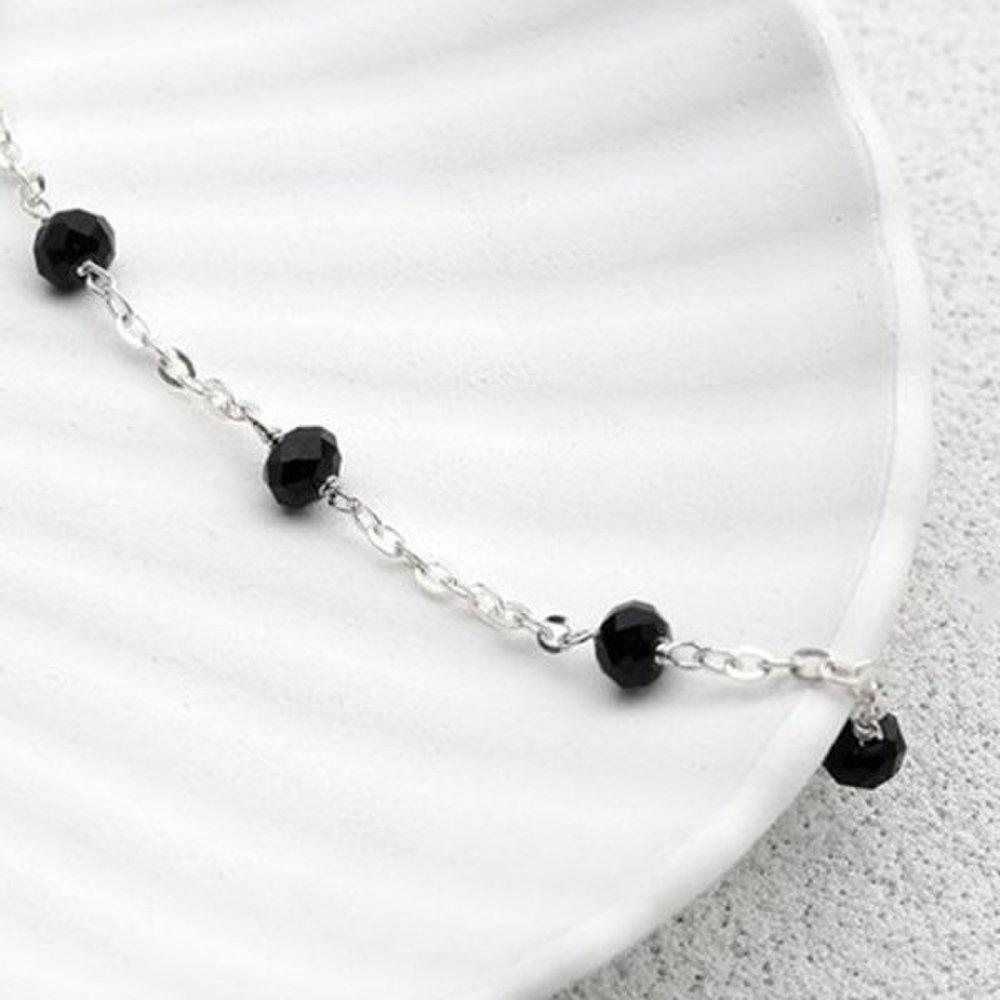 

[As Little] Silver Chain Anklet Crystal Cable Silver 925 Simple