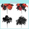 Halloween Black Maple Leaf Bundle With Faux Roses For Outdoor Decoration And Photography
