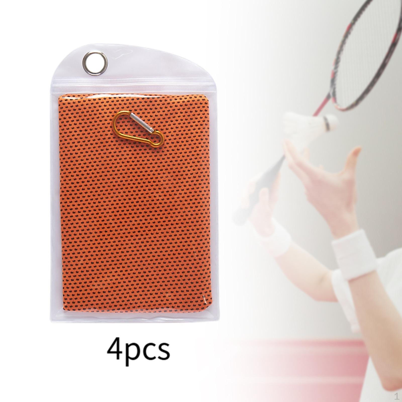 

4 Pieces Cooling Towels Breathable Ice Portable Soft for Exercise Workout Yoga зелений