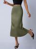 Women's Satin Silk Fishtail Midi Skirt - Autumn Collection