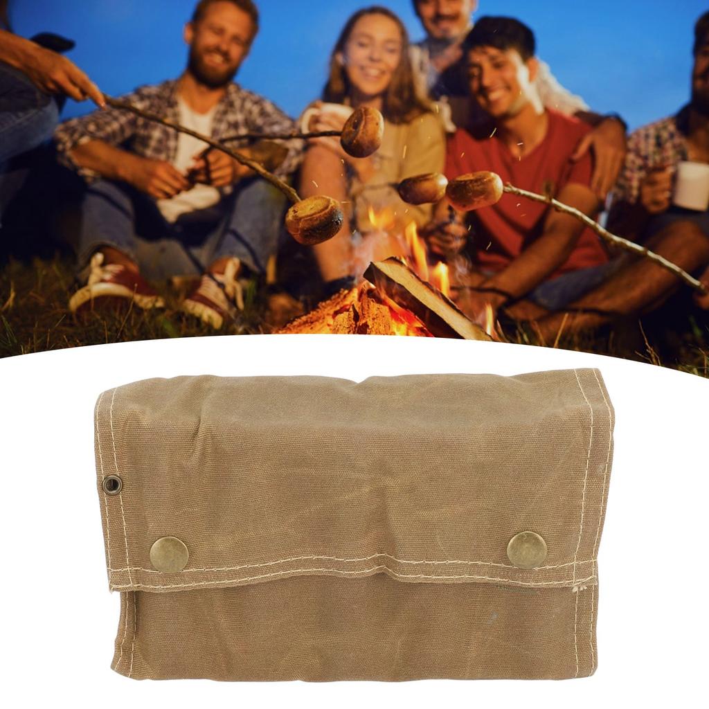 Tragbare Gewürztasche Mehrzweck-Leinwand-Gewürzlagerbeutel mit 9 Gewürzgläsern für Outdoor-Camping-Reisen Khaki